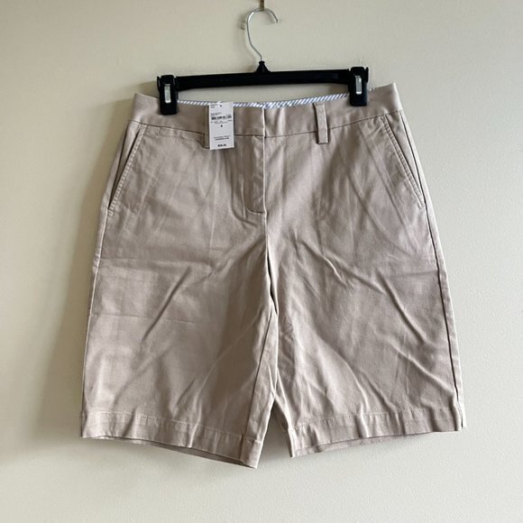 NEW Bundle of 2x Lands End Chino Shorts Khaki Blue Womens Size 4 Pockets - Picture 3 of 10